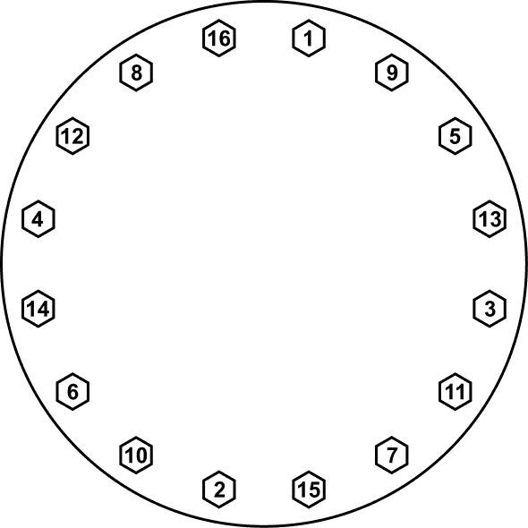 16 bolt torque pattern